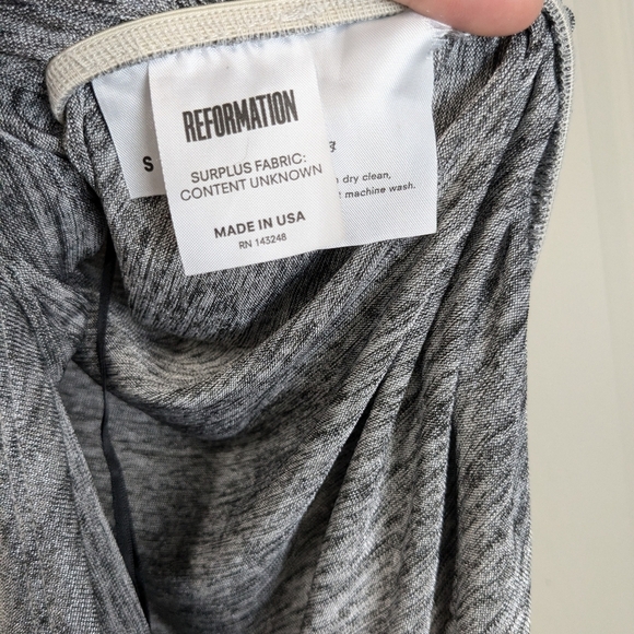 Reformation Flare Mini Dress Metallic Silver Asymmetrical Spaghetti Strap Sz Sm - Picture 10 of 13